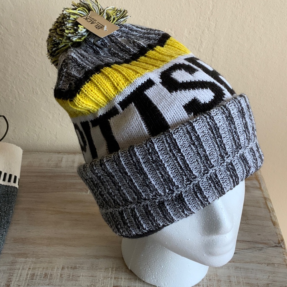Pittsburgh Gray and Yellow Knit Beanie